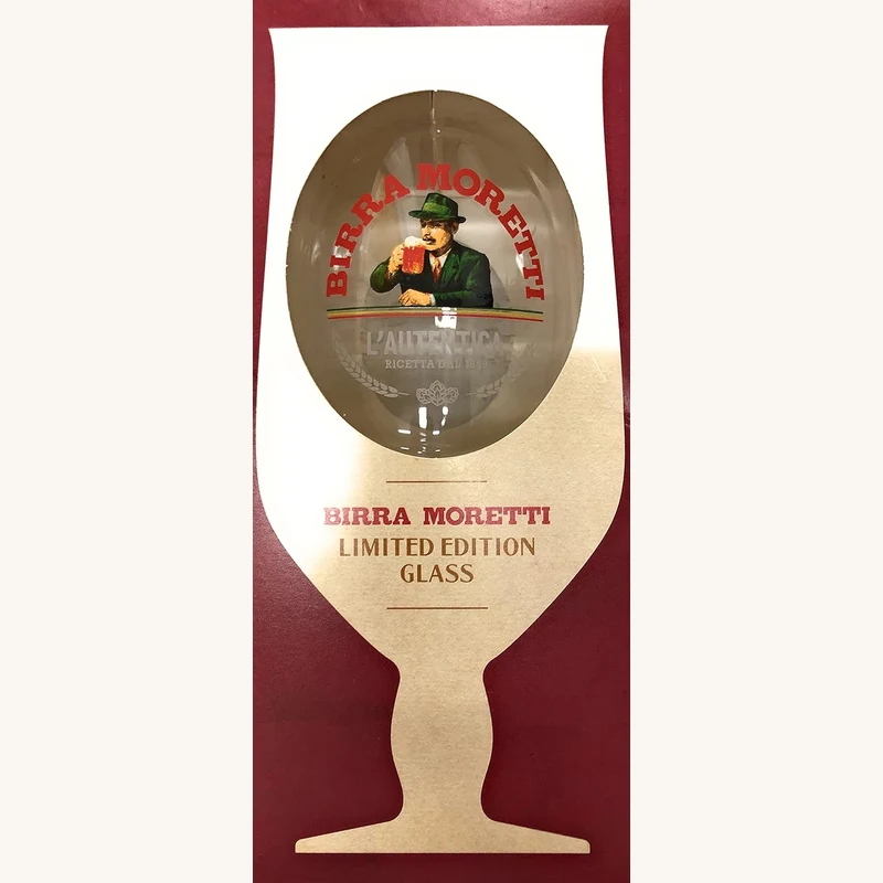 Birra Moretti limited edition pint glass in presentation box