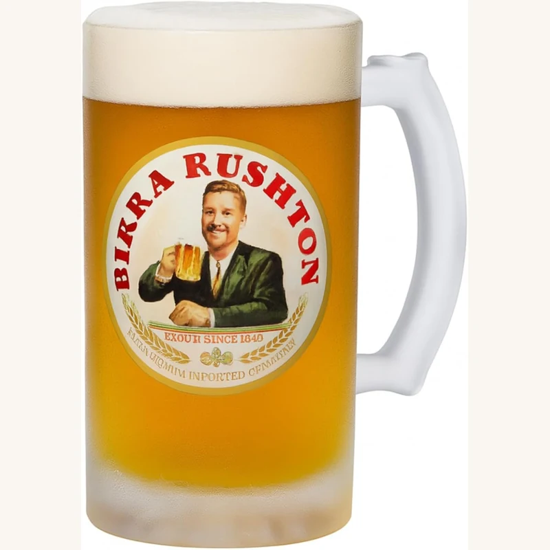 Personalised Birra Moretti frosted stein beer glass