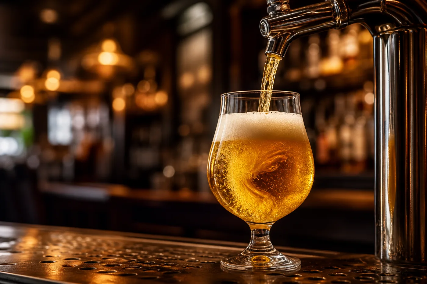 Pouring lager creamy head backdrop